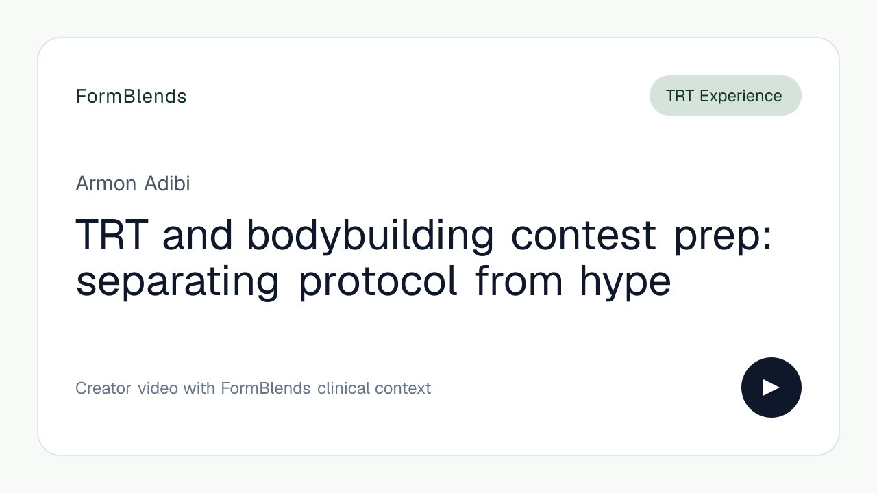 TRT and bodybuilding contest prep: separating protocol from hype