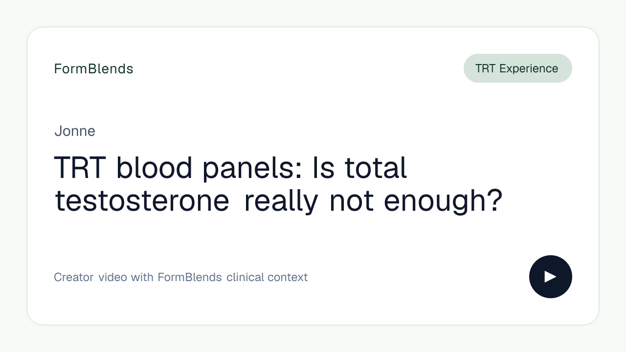 TRT blood panels: Is total testosterone really not enough?