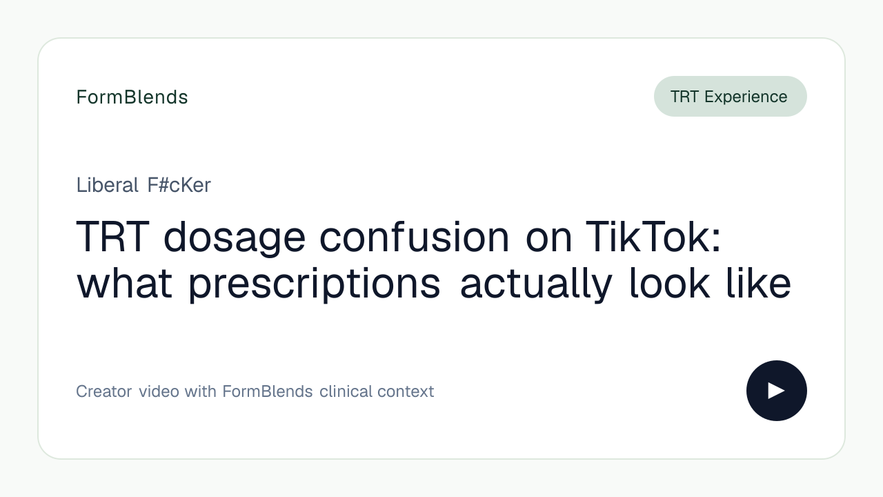 TRT dosage confusion on TikTok: what prescriptions actually look like