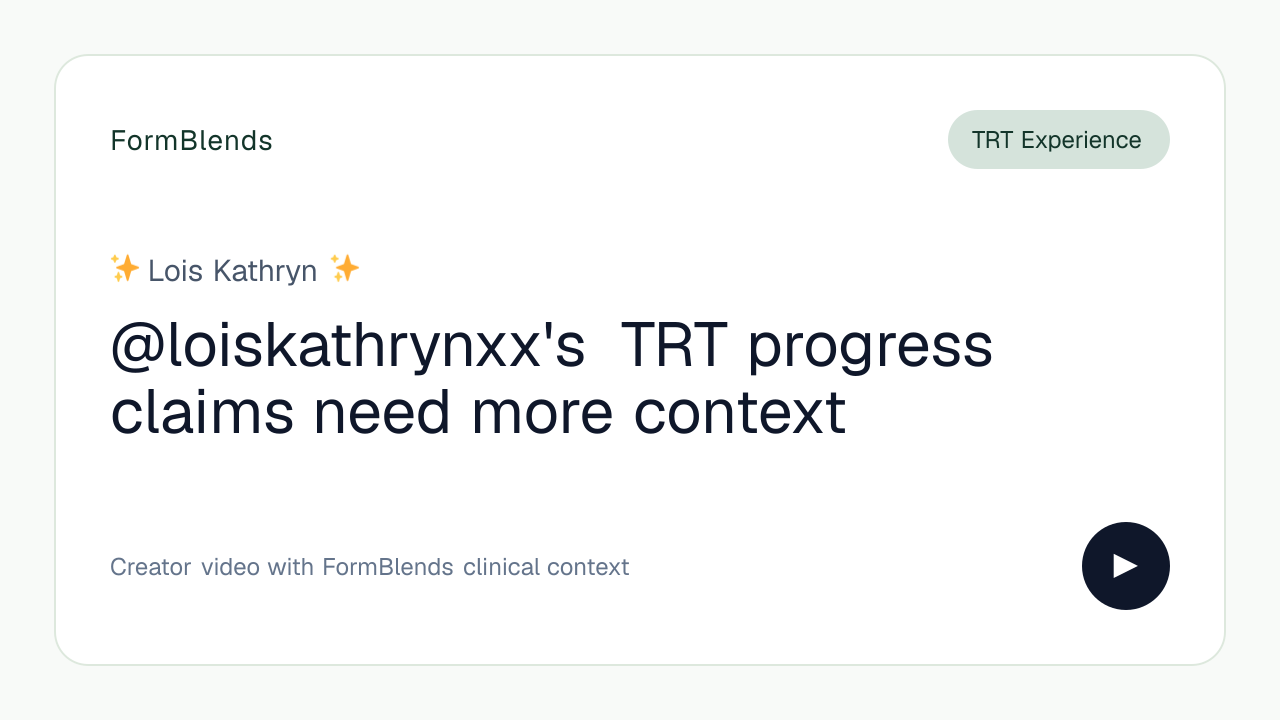 @loiskathrynxx's TRT progress claims need more context