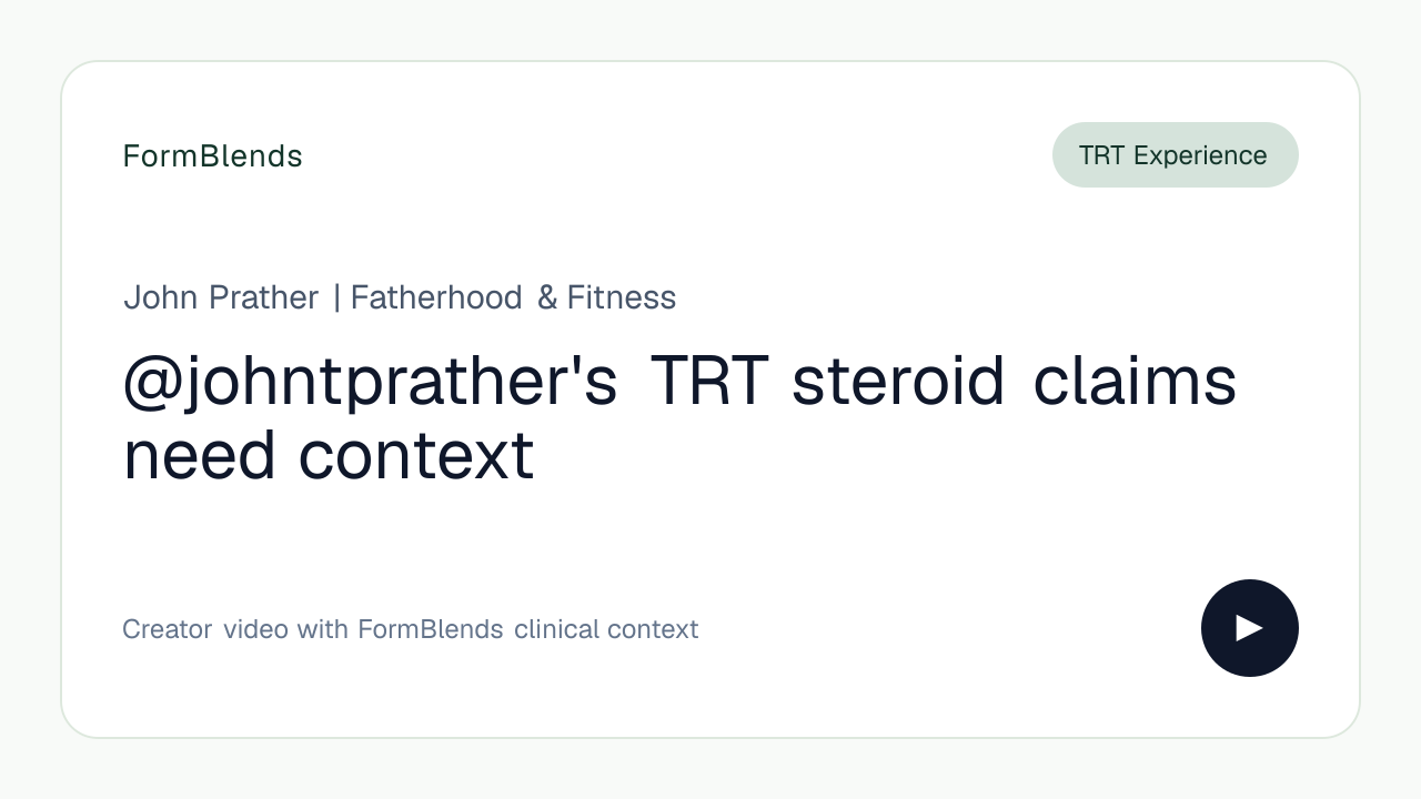 @johntprather's TRT steroid claims need context