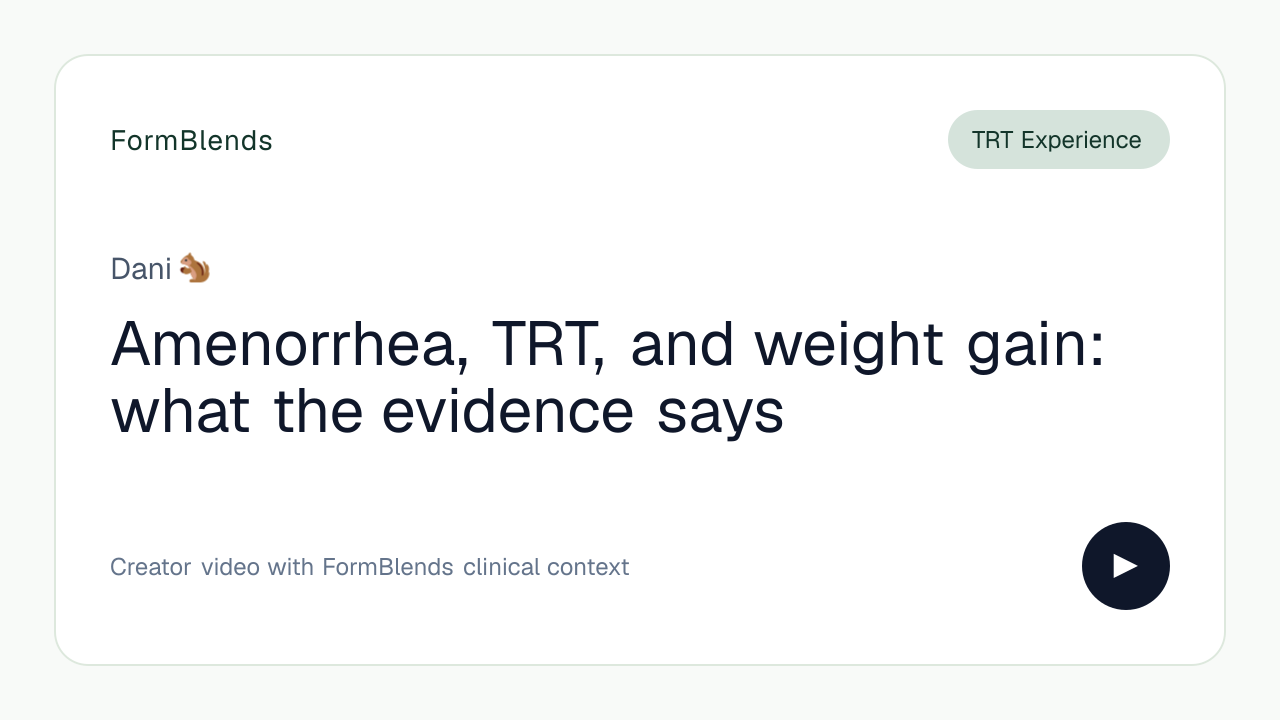 Amenorrhea, TRT, and weight gain: what the evidence says