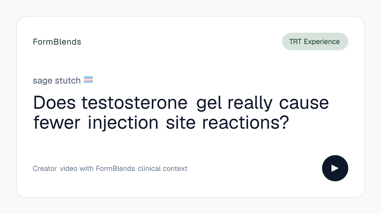 Does testosterone gel really cause fewer injection site reactions?