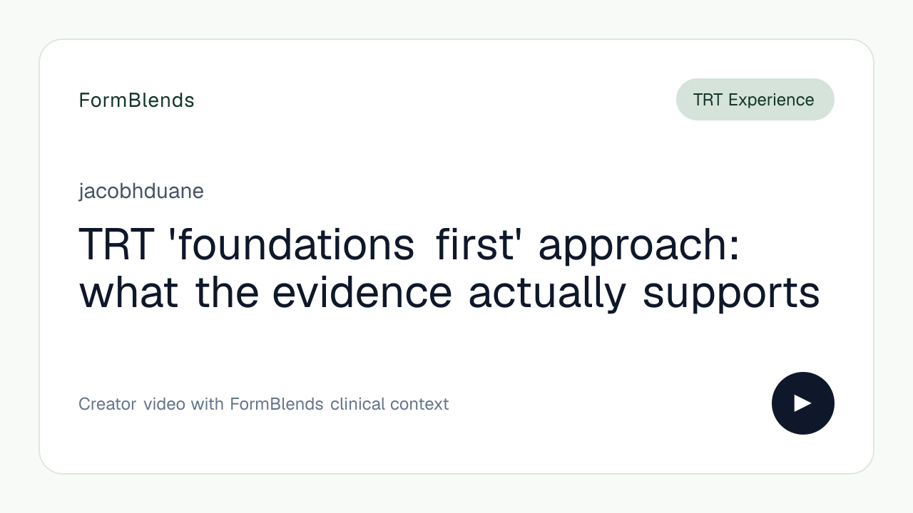 TRT 'foundations first' approach: what the evidence actually supports