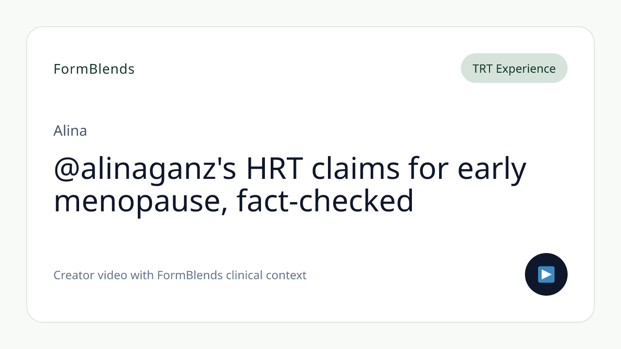 @alinaganz's HRT claims for early menopause, fact-checked