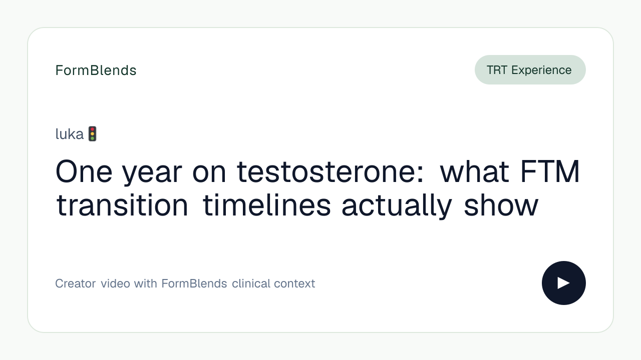 One year on testosterone: what FTM transition timelines actually show