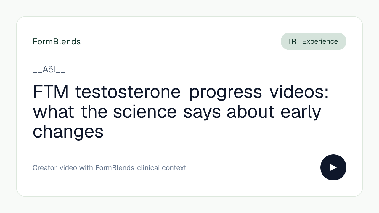 FTM testosterone progress videos: what the science says about early changes