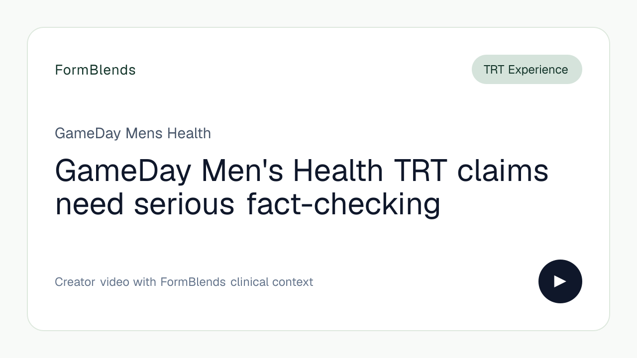 GameDay Men's Health TRT claims need serious fact-checking