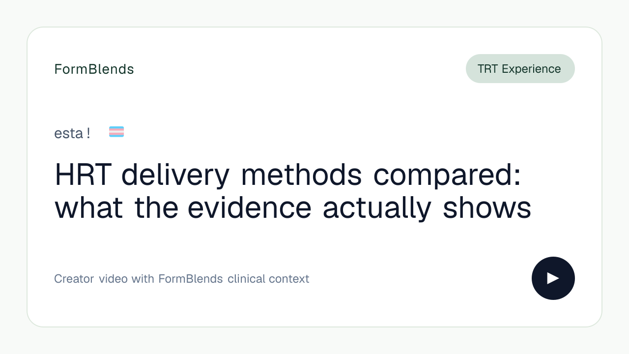 HRT delivery methods compared: what the evidence actually shows
