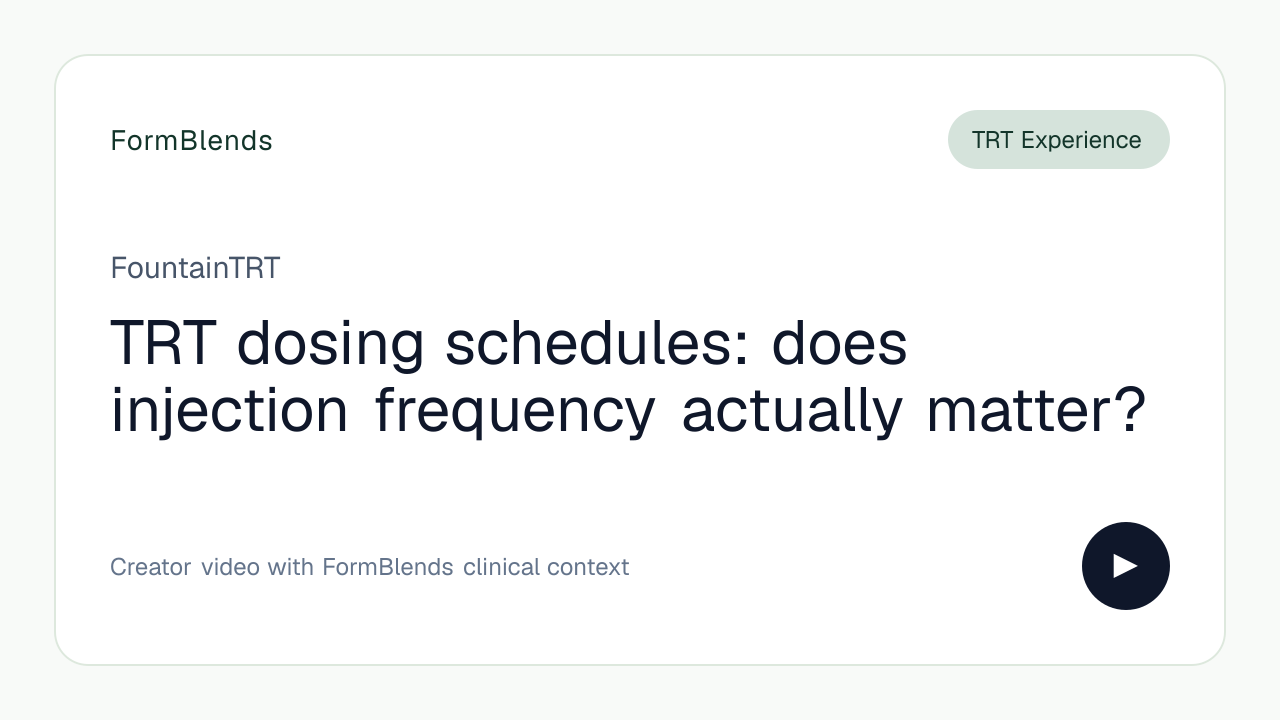 TRT dosing schedules: does injection frequency actually matter?