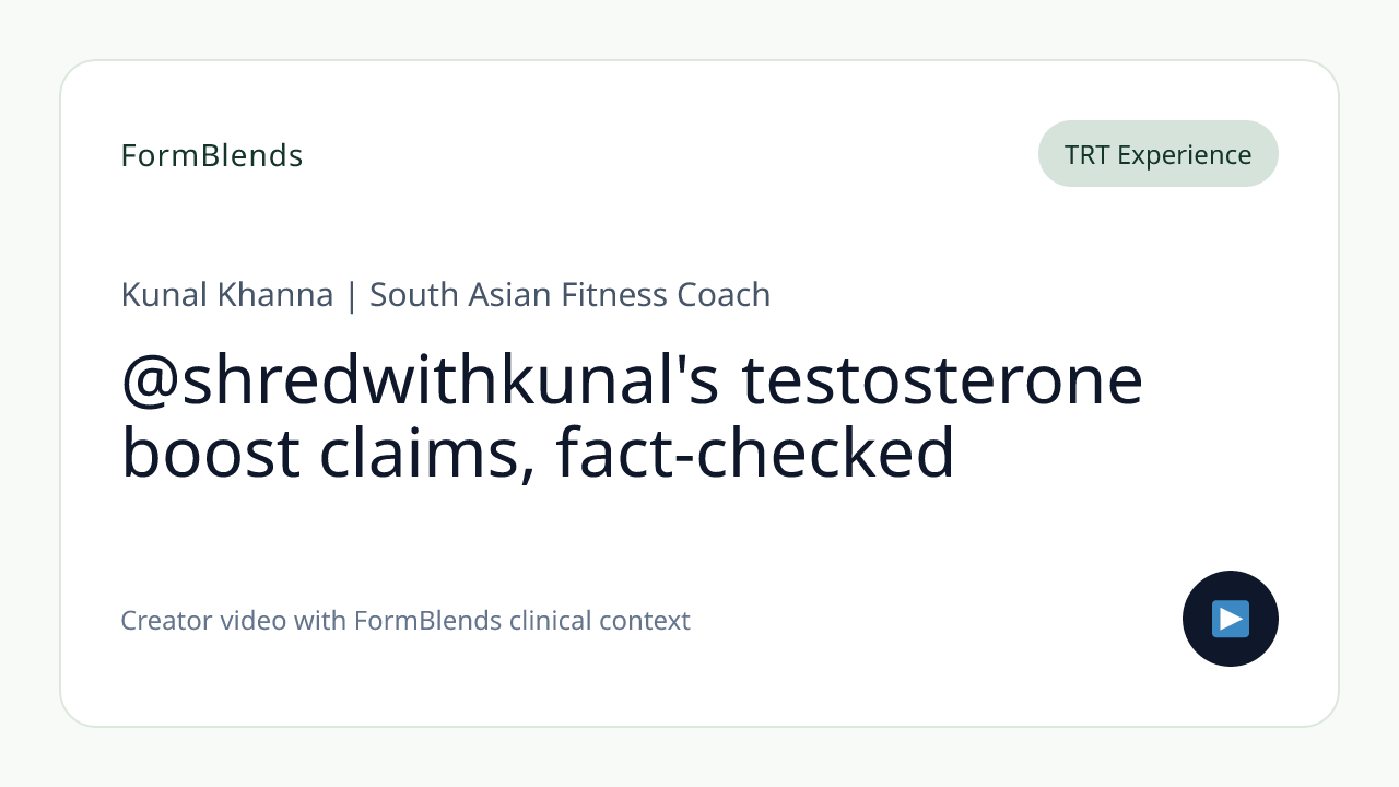 @shredwithkunal's testosterone boost claims, fact-checked