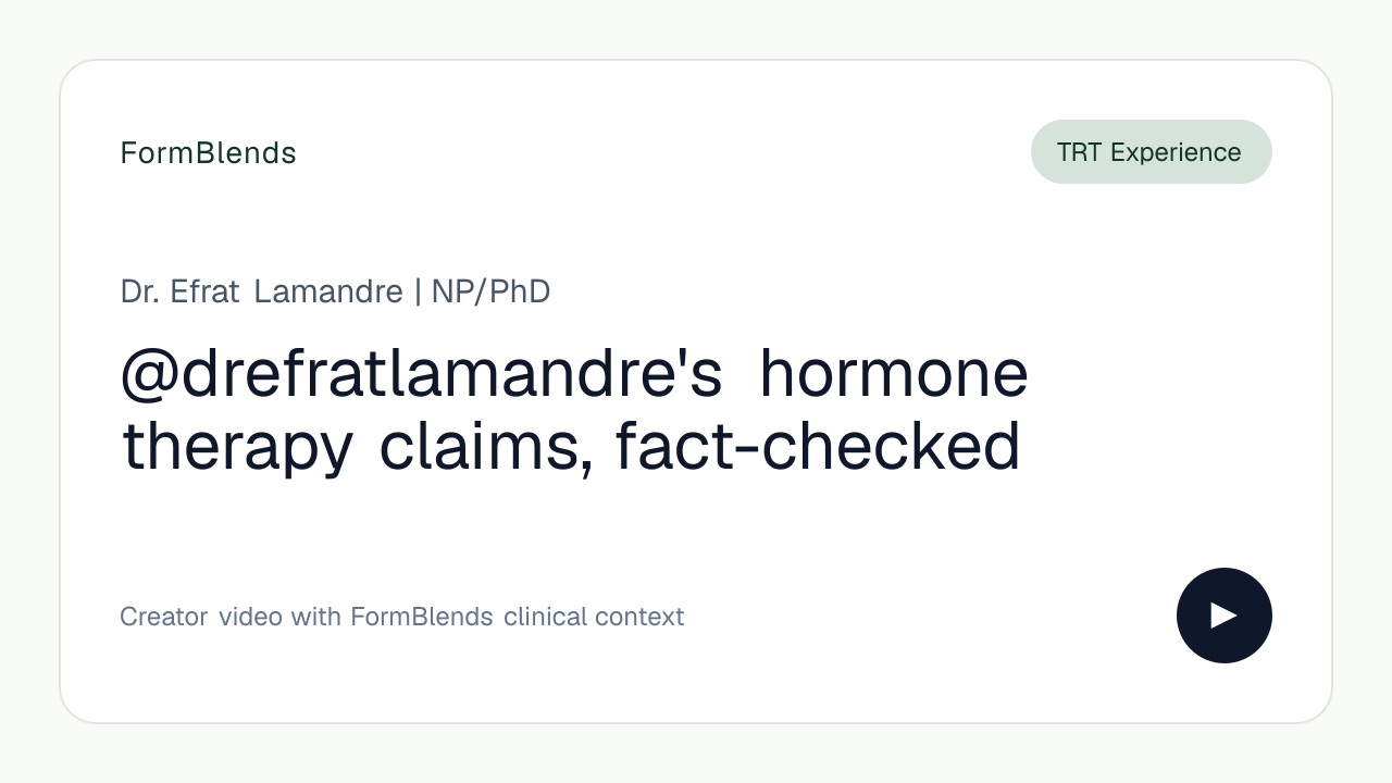 @drefratlamandre's hormone therapy claims, fact-checked