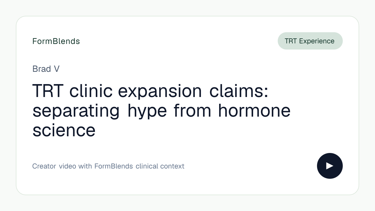 TRT clinic expansion claims: separating hype from hormone science