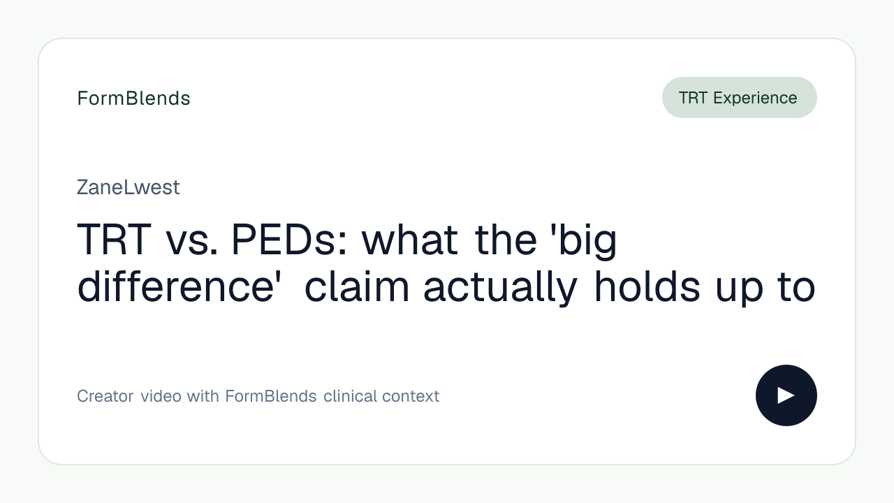 TRT vs. PEDs: what the 'big difference' claim actually holds up to