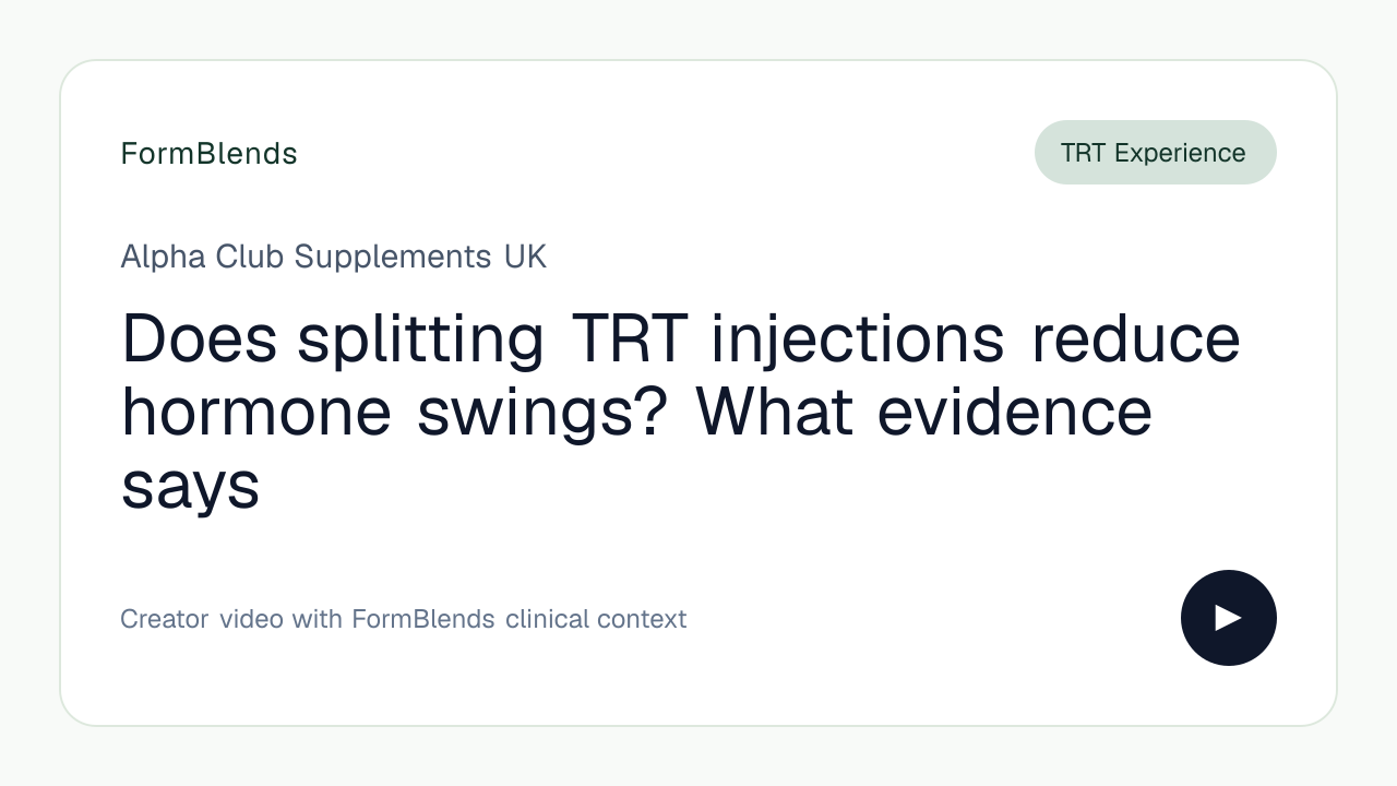 Does splitting TRT injections reduce hormone swings? What evidence says
