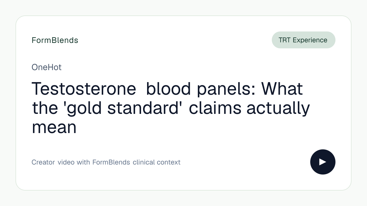 Testosterone blood panels: What the 'gold standard' claims actually mean