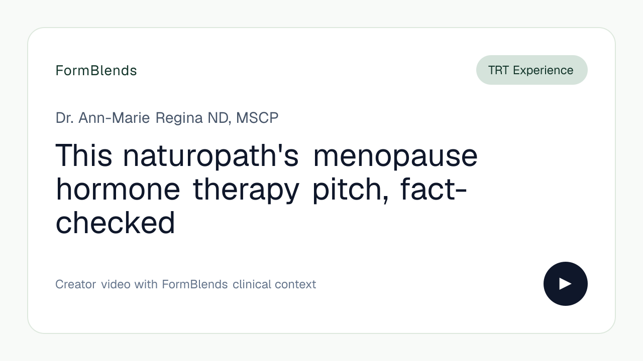This naturopath's menopause hormone therapy pitch, fact-checked