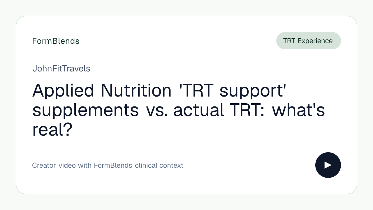 Applied Nutrition 'TRT support' supplements vs. actual TRT: what's real?