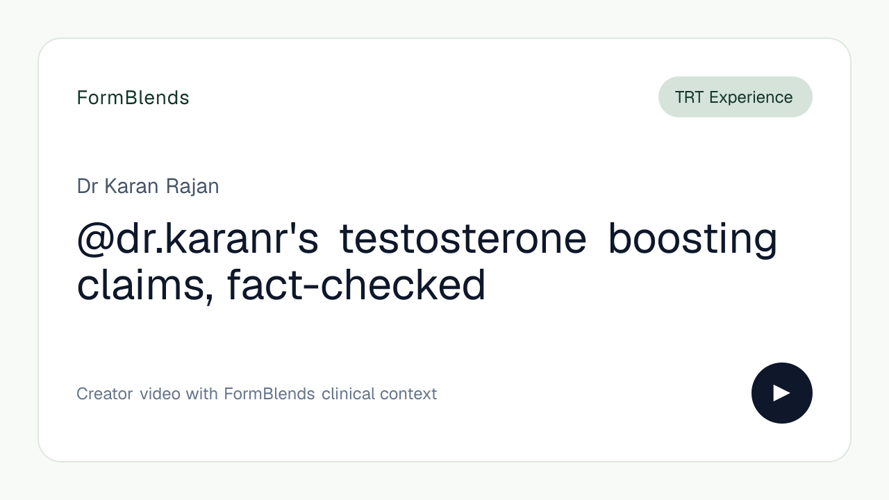 @dr.karanr's testosterone boosting claims, fact-checked