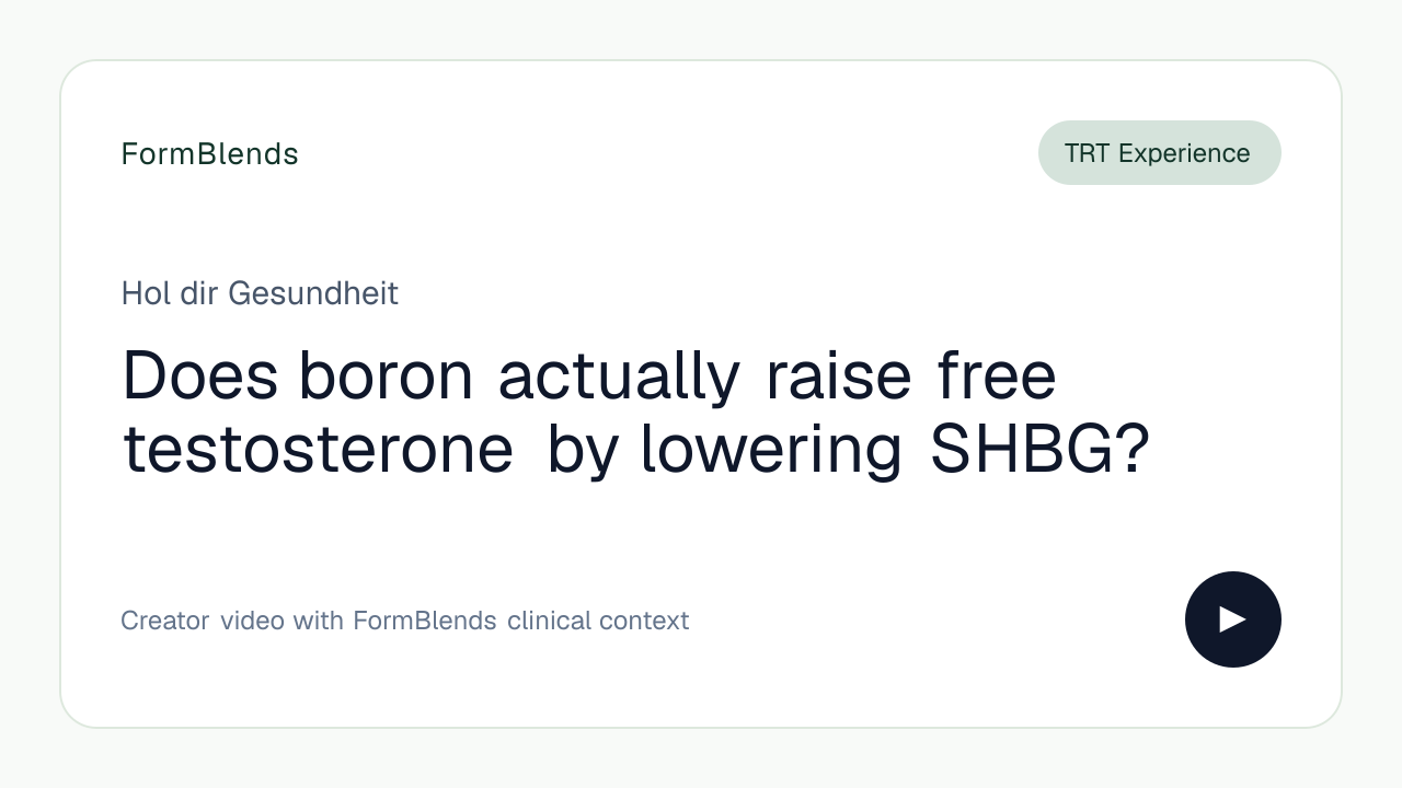 Does boron actually raise free testosterone by lowering SHBG?