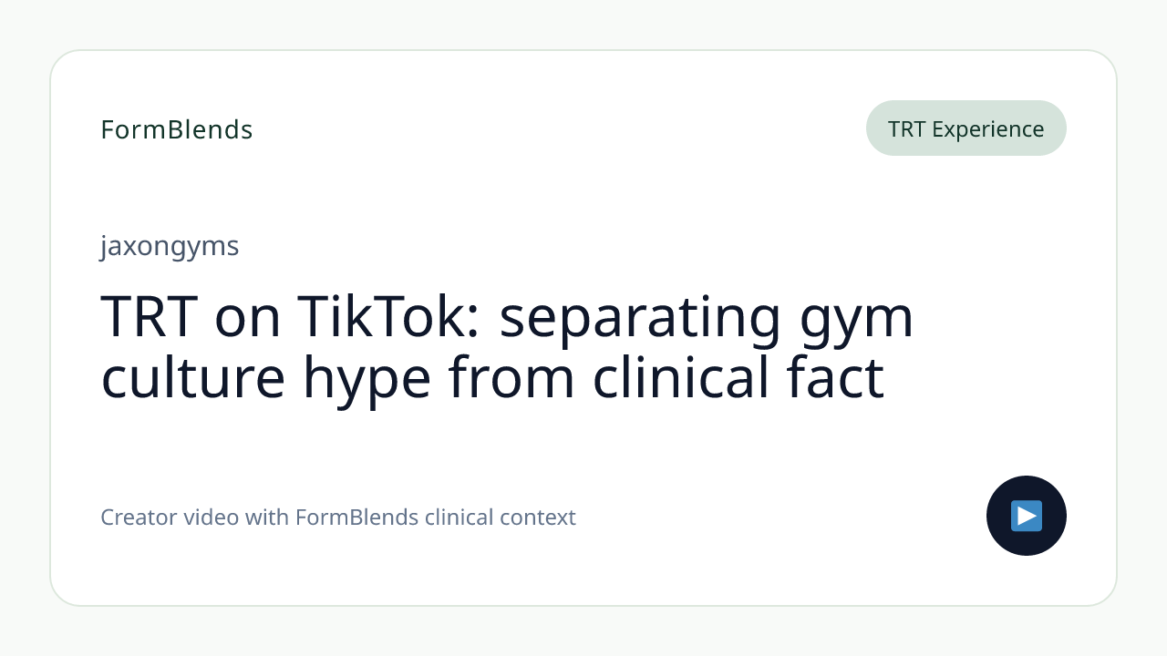 TRT on TikTok: separating gym culture hype from clinical fact