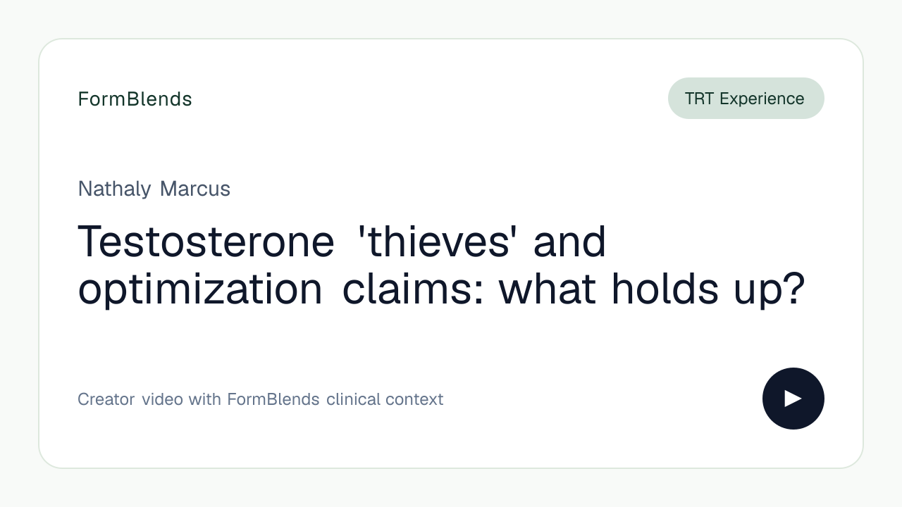 Testosterone 'thieves' and optimization claims: what holds up?