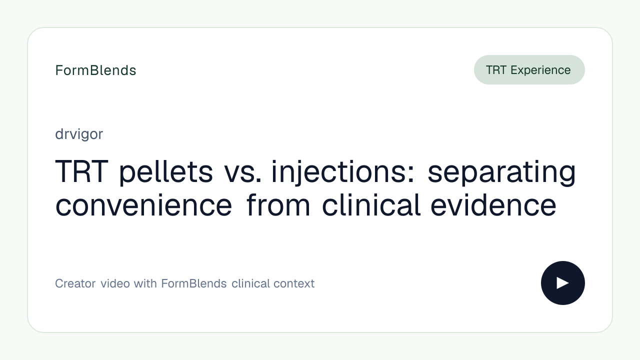 TRT pellets vs. injections: separating convenience from clinical evidence