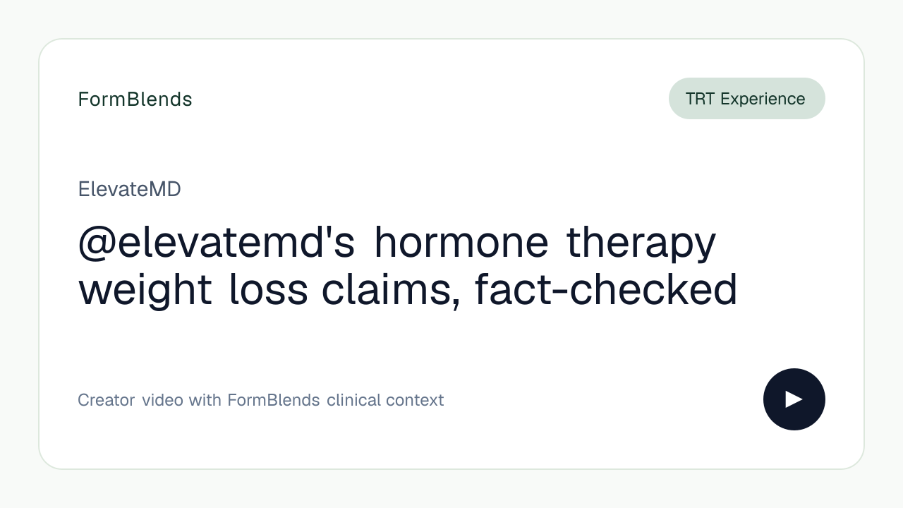@elevatemd's hormone therapy weight loss claims, fact-checked