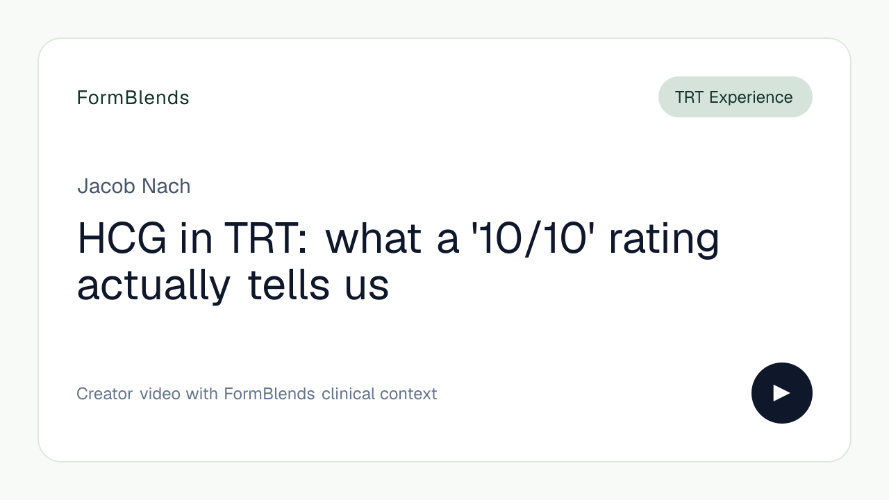 HCG in TRT: what a '10/10' rating actually tells us