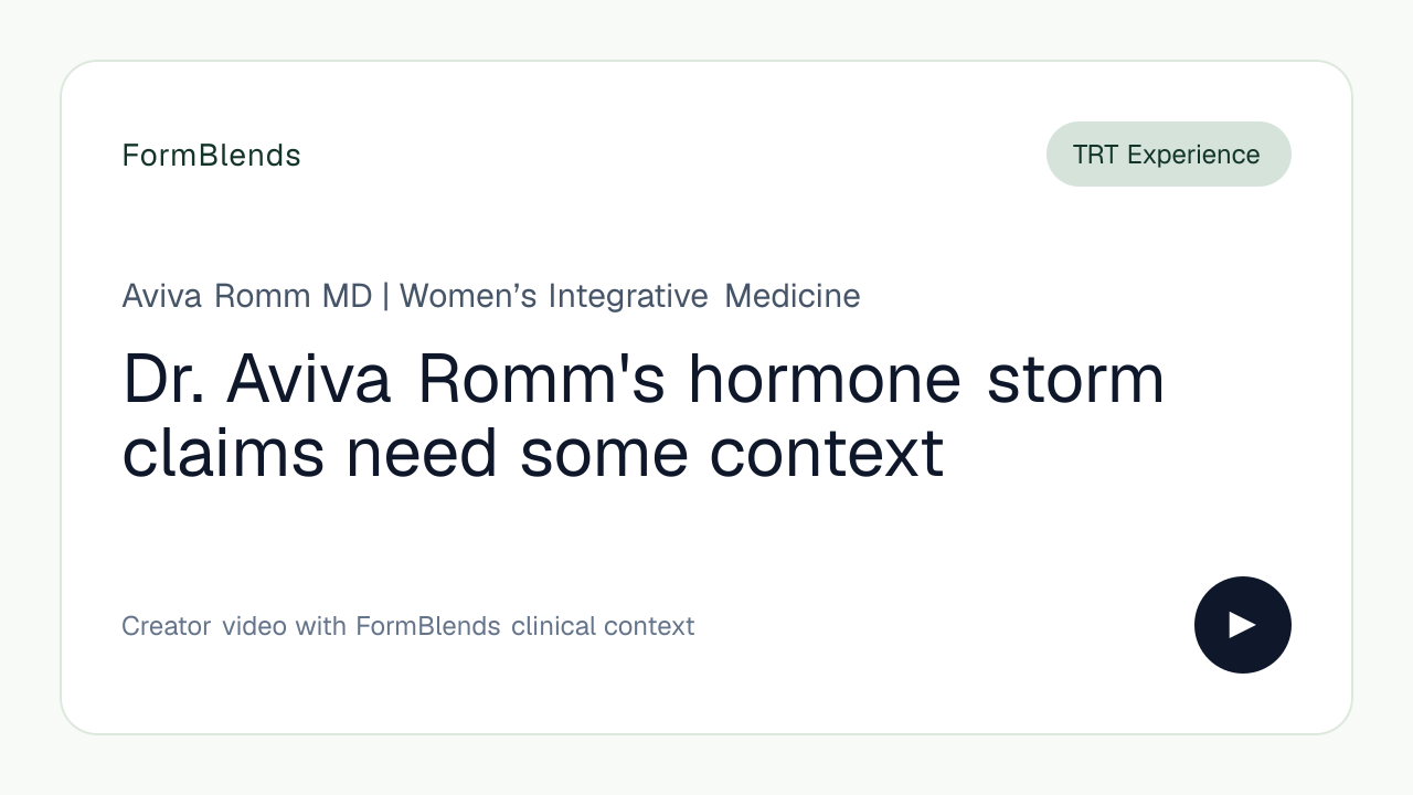 Dr. Aviva Romm's hormone storm claims need some context