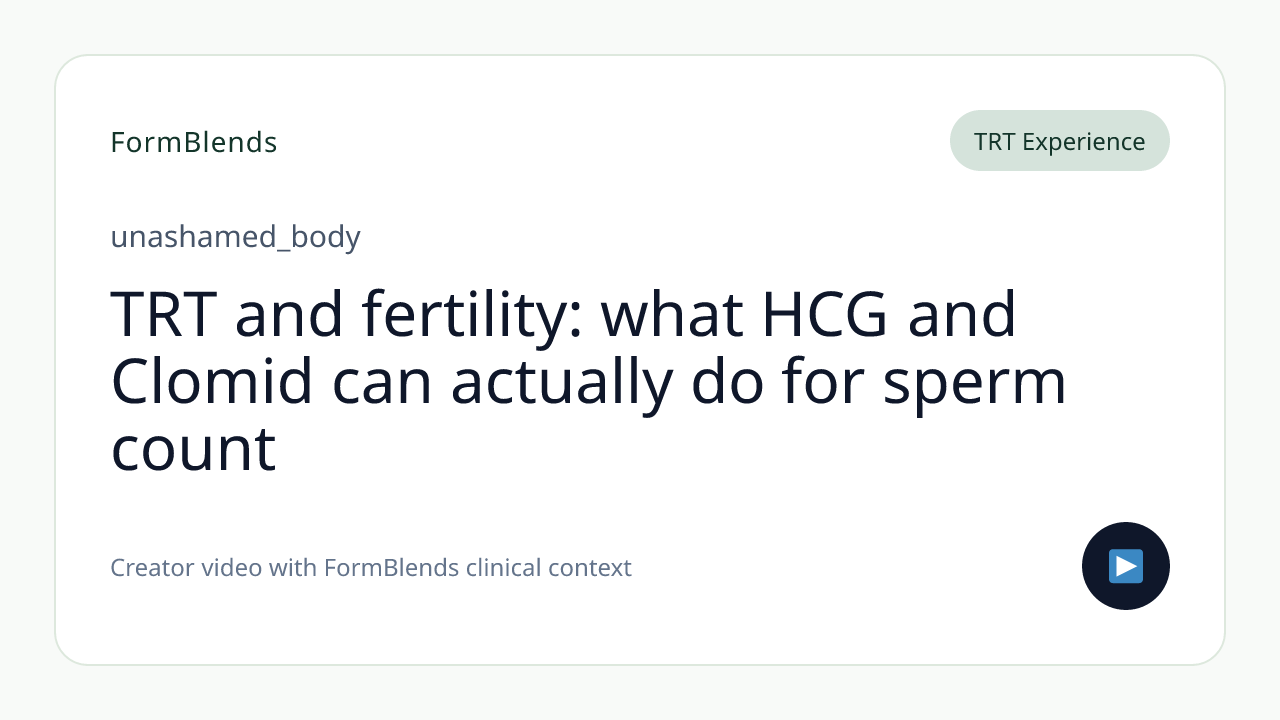 TRT and fertility: what HCG and Clomid can actually do for sperm count