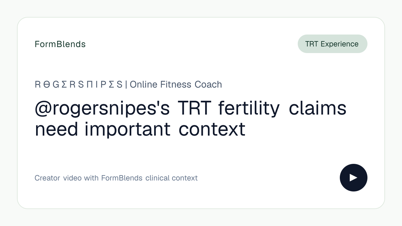 @rogersnipes's TRT fertility claims need important context