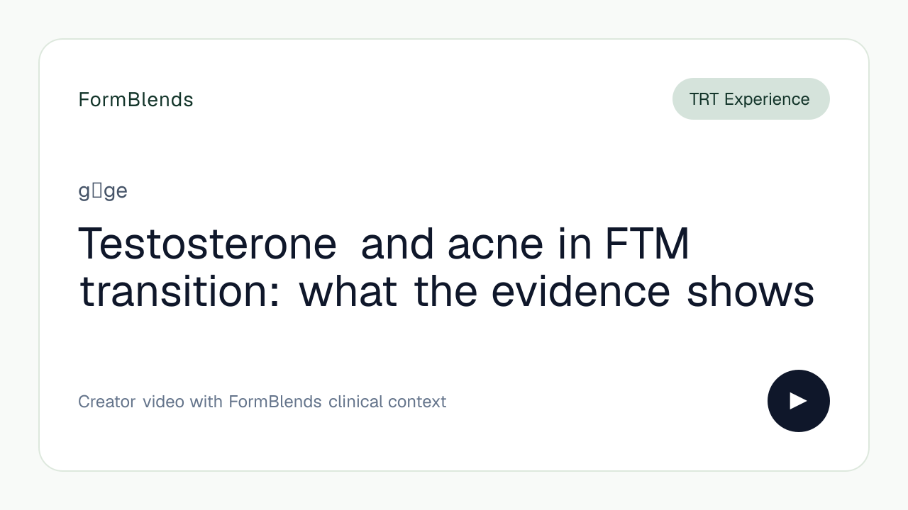 Testosterone and acne in FTM transition: what the evidence shows