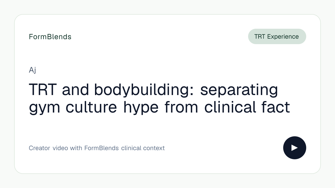TRT and bodybuilding: separating gym culture hype from clinical fact