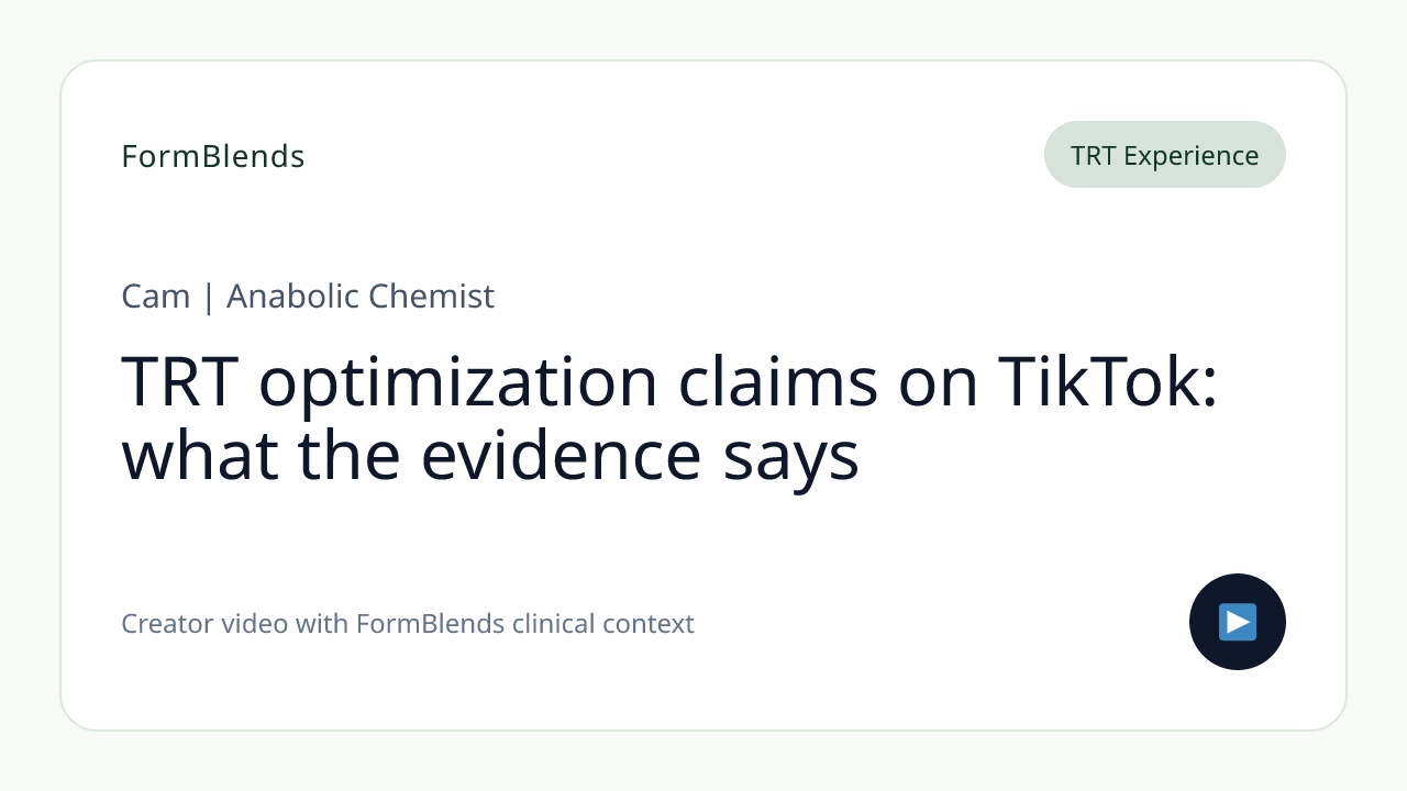 TRT optimization claims on TikTok: what the evidence says