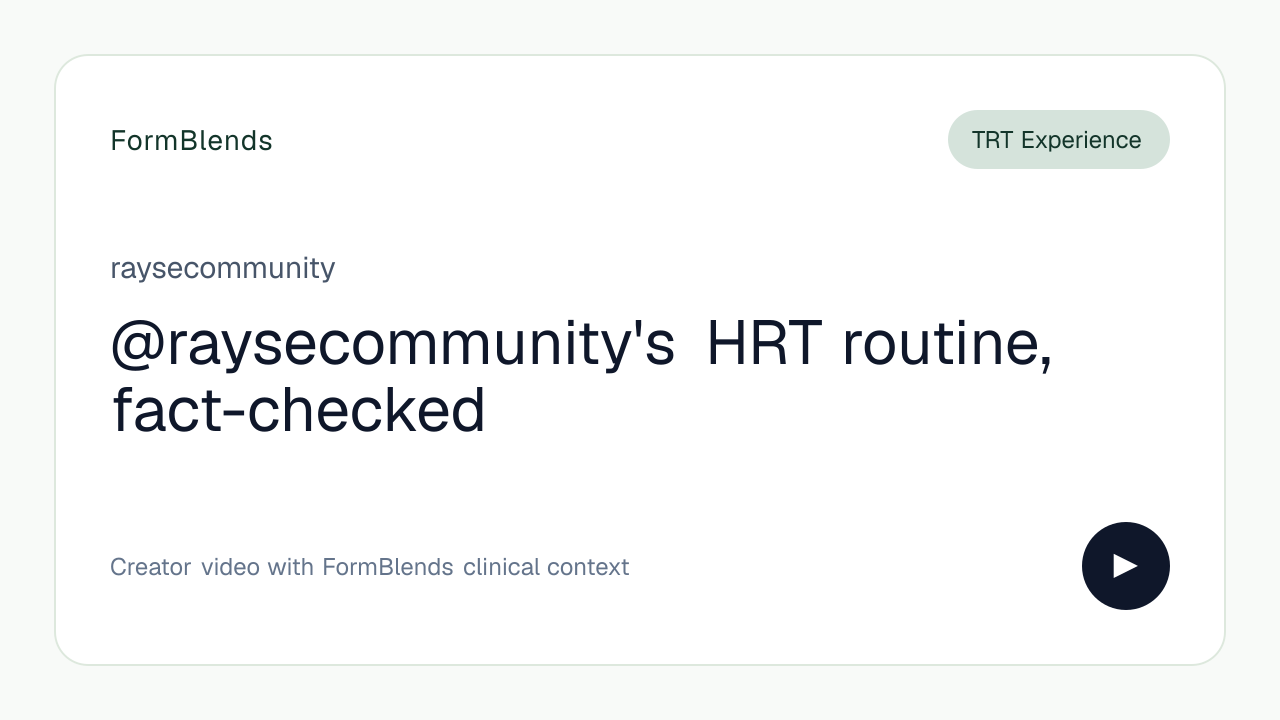 @raysecommunity's HRT routine, fact-checked