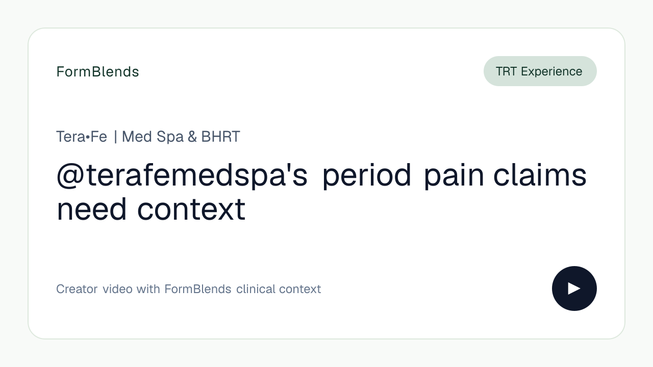 @terafemedspa's period pain claims need context
