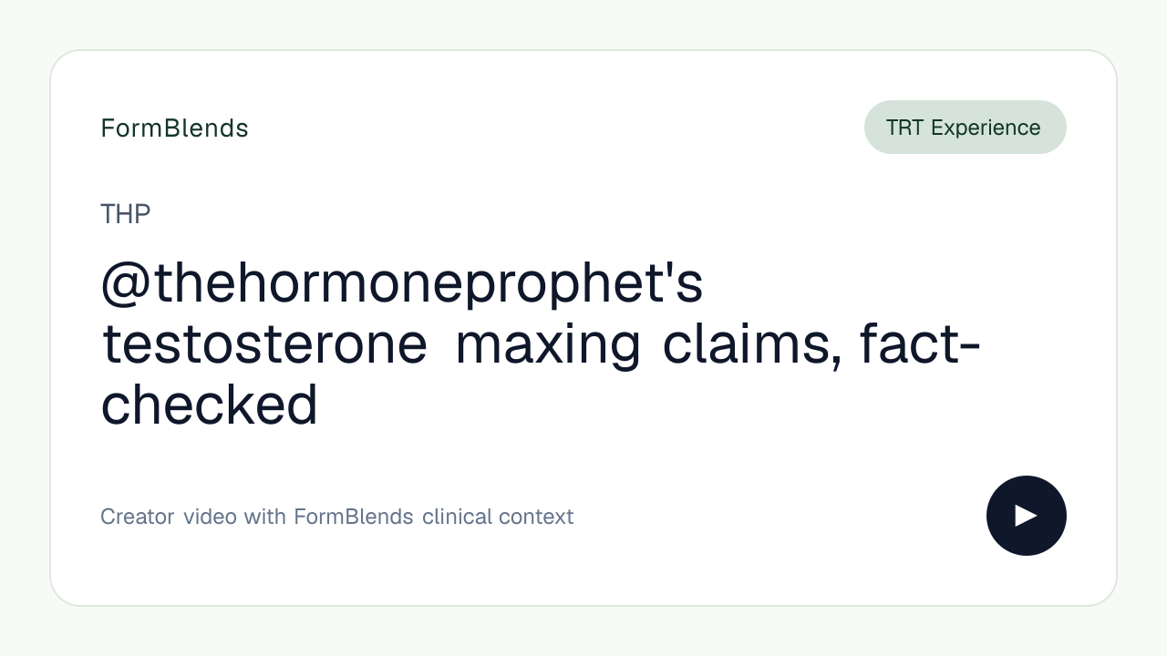 @thehormoneprophet's testosterone maxing claims, fact-checked
