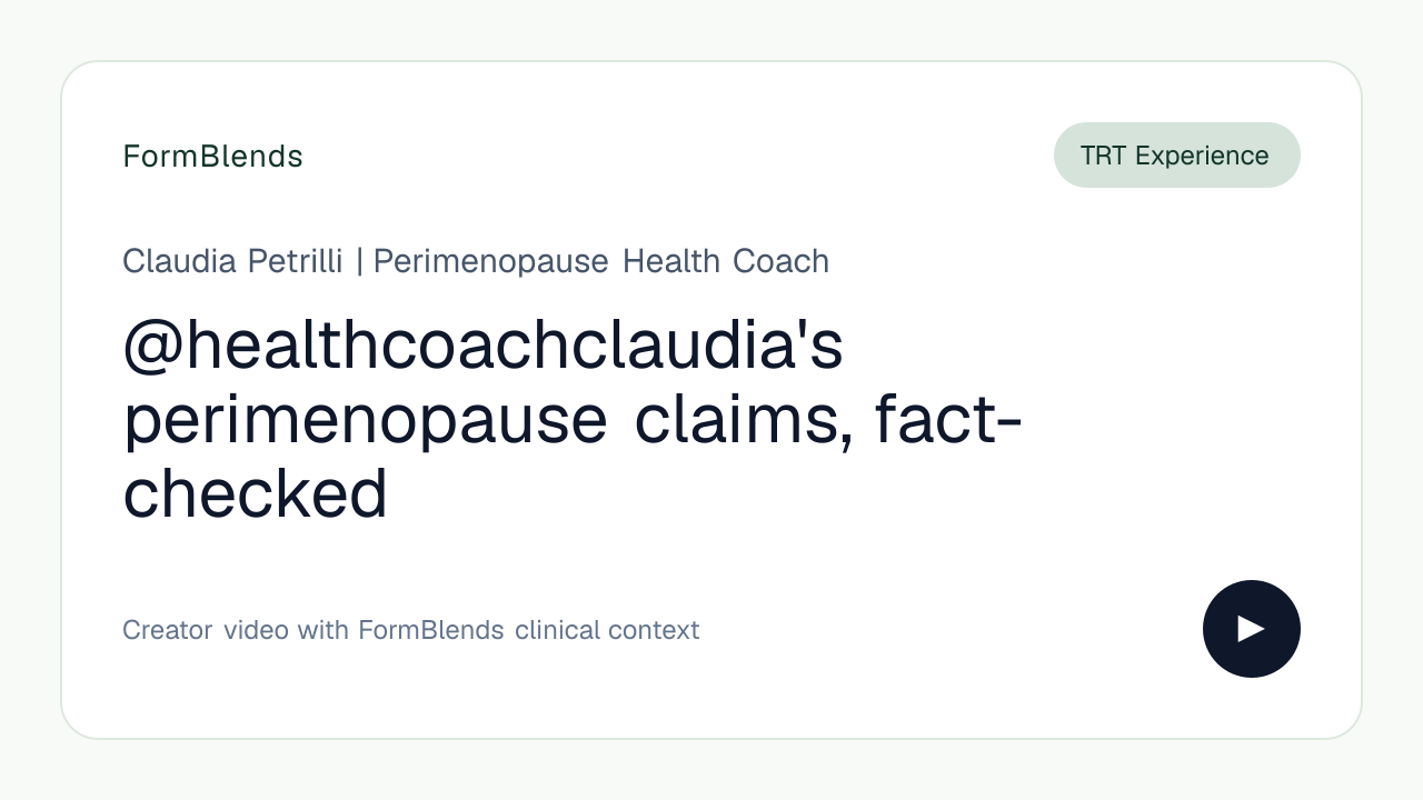 @healthcoachclaudia's perimenopause claims, fact-checked