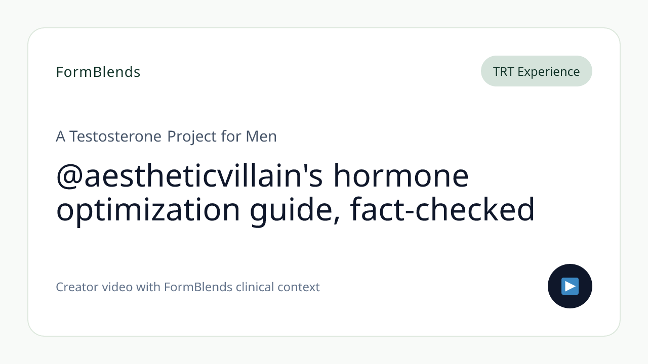 @aestheticvillain's hormone optimization guide, fact-checked