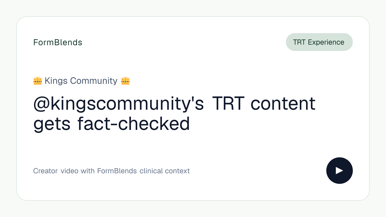 @kingscommunity's TRT content gets fact-checked
