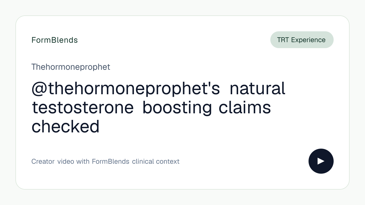 @thehormoneprophet's natural testosterone boosting claims checked