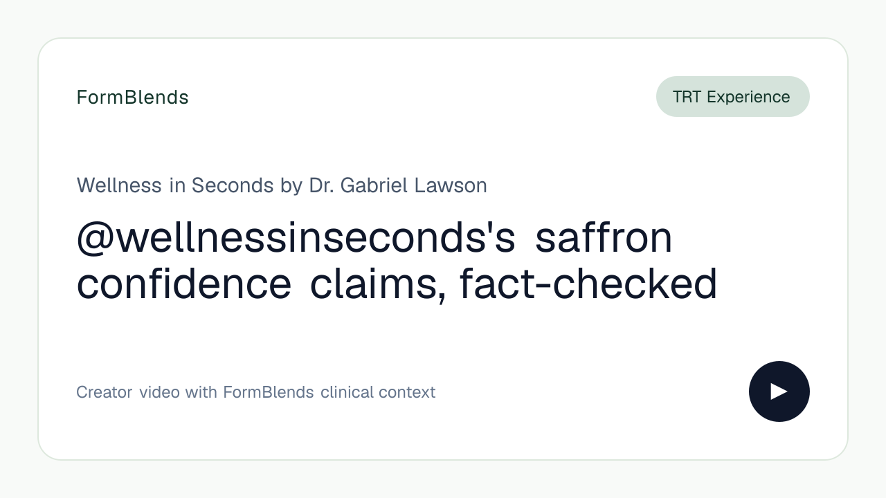 @wellnessinseconds's saffron confidence claims, fact-checked
