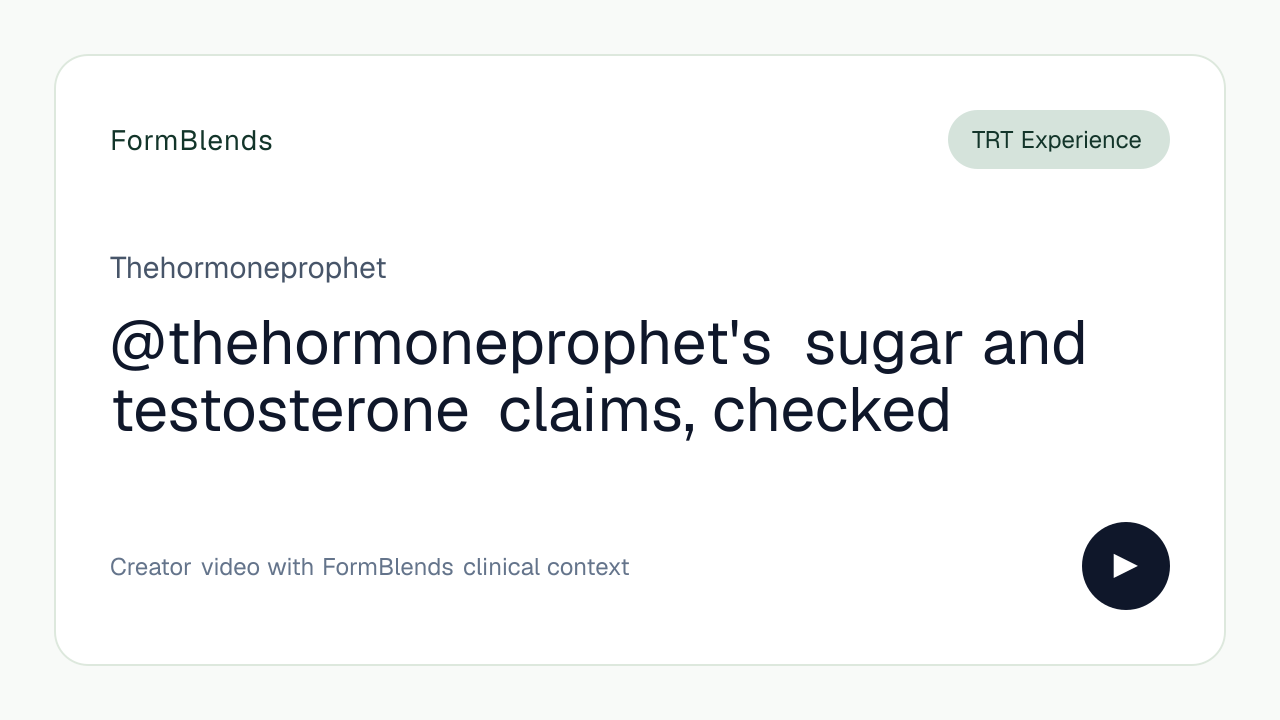 @thehormoneprophet's sugar and testosterone claims, checked