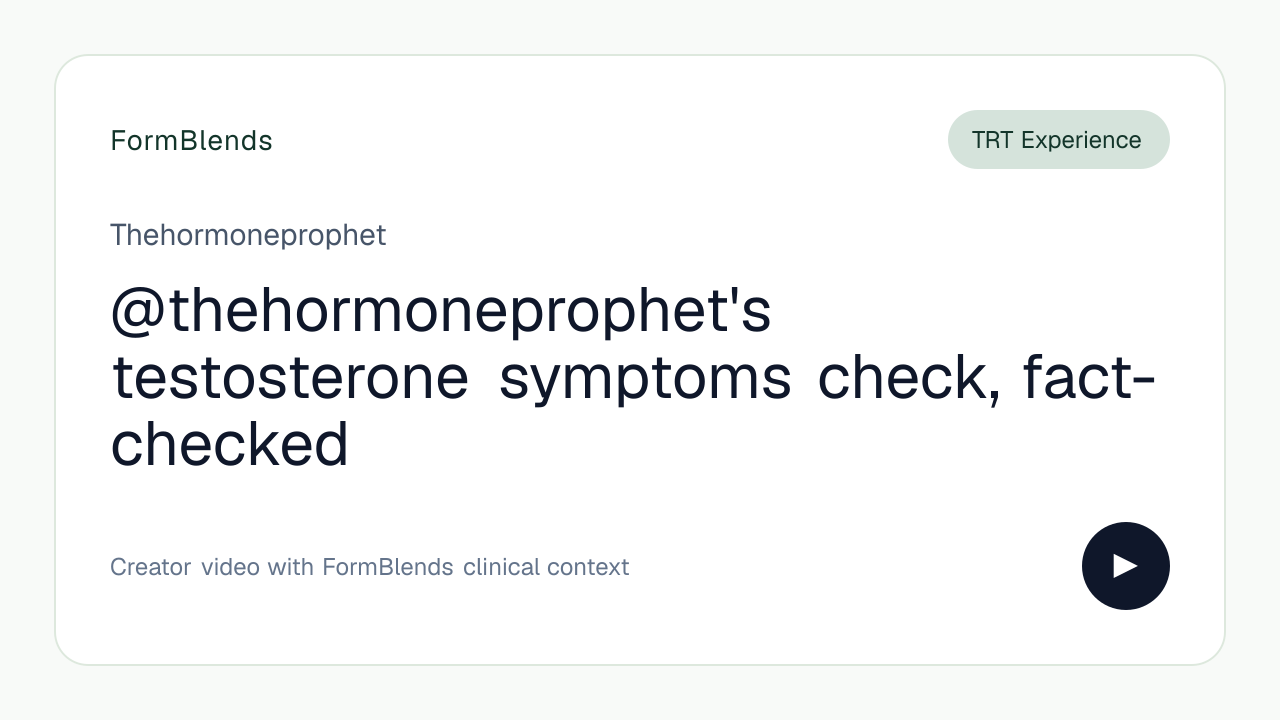 @thehormoneprophet's testosterone symptoms check, fact-checked
