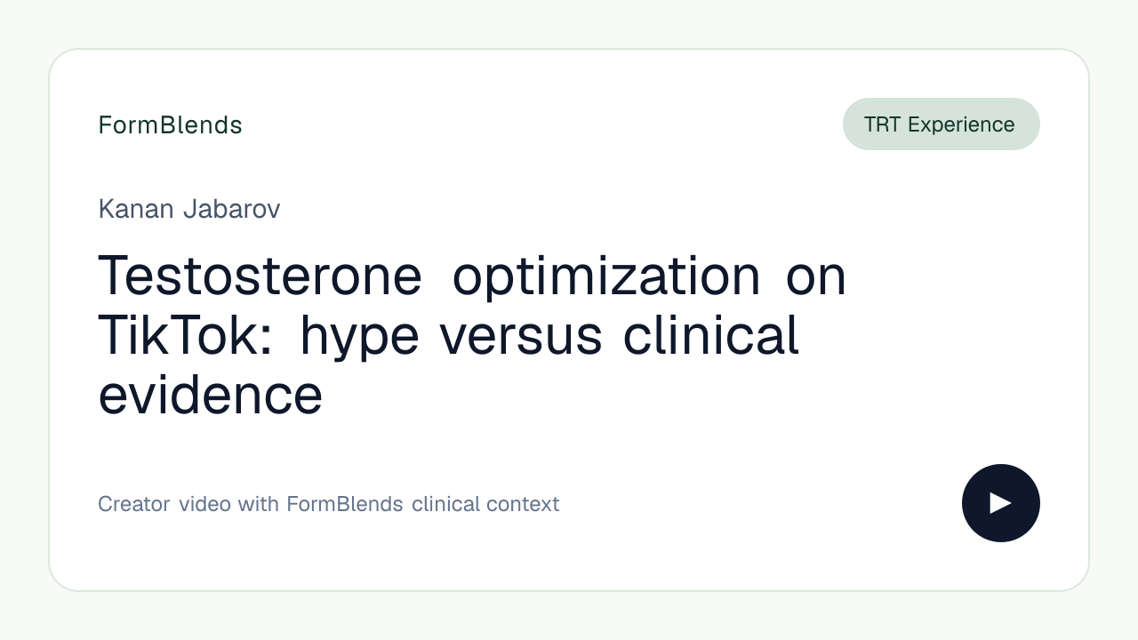 Testosterone optimization on TikTok: hype versus clinical evidence