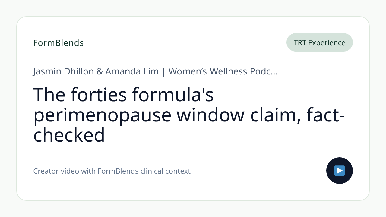 The forties formula's perimenopause window claim, fact-checked