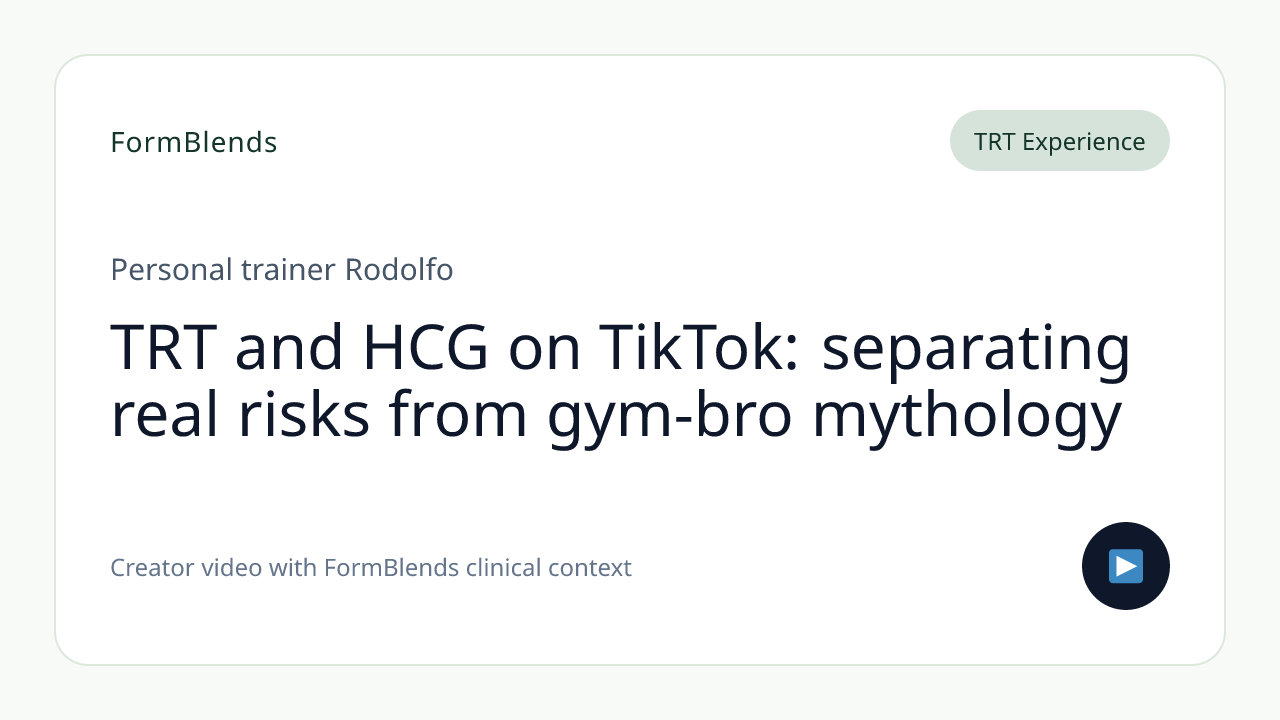 TRT and HCG on TikTok: separating real risks from gym-bro mythology