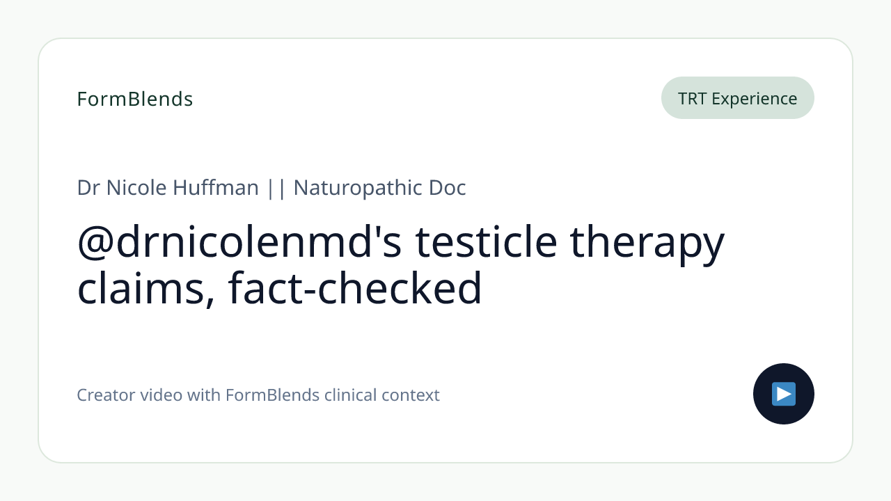 @drnicolenmd's testicle therapy claims, fact-checked
