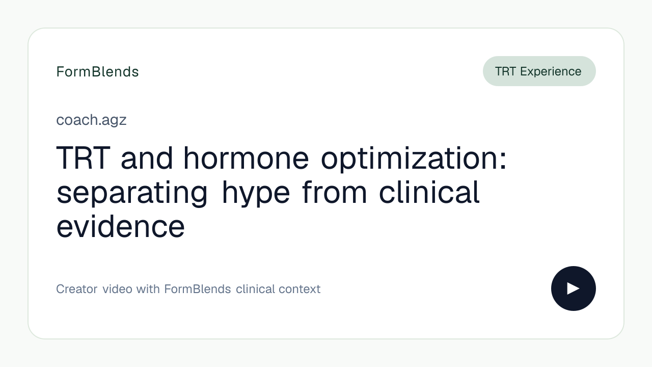 TRT and hormone optimization: separating hype from clinical evidence